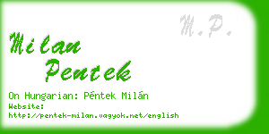 milan pentek business card